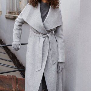 Babaton Aritzia montage coat in Light gray wrap coat with waterfall collar